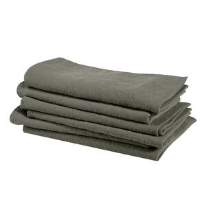 LINGE PARTICULIER 100% LINEN
TABLE NAPKINS MEDIUM KAKI  6 PCS made in FRANCE